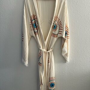 Natural Turkish Cotton Evil Eye Turkish Towel
Kimono Robe